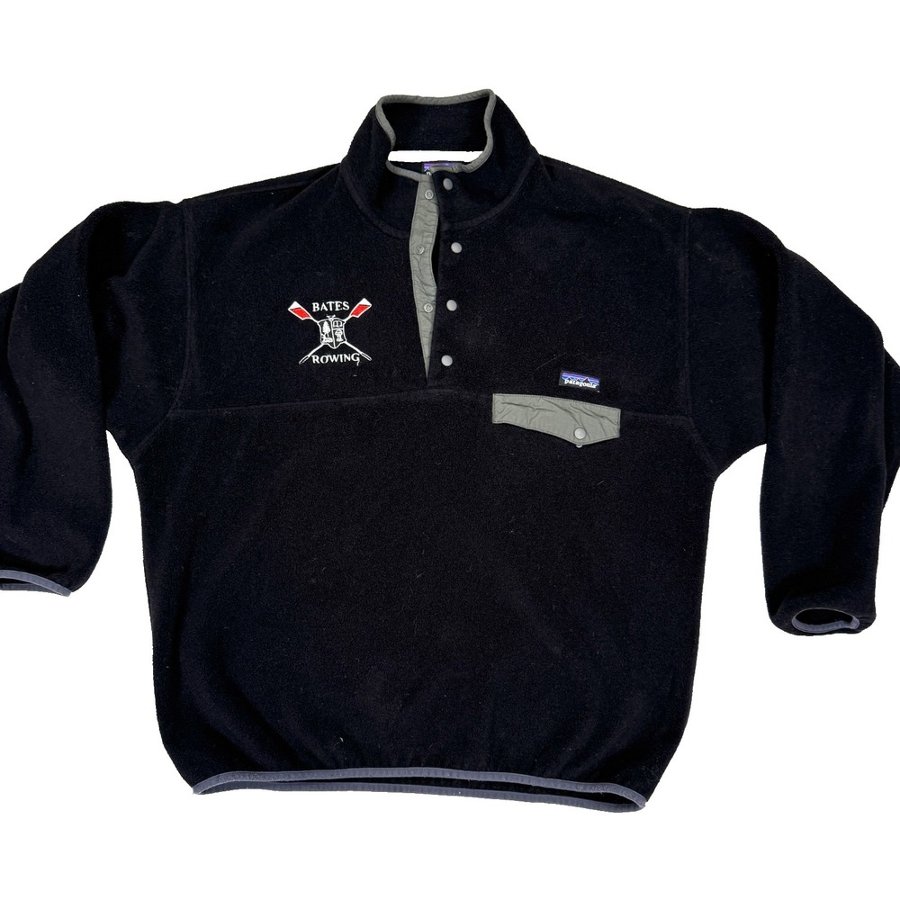Patagonia Synchilla Sweatshirt Mens Large Black Fleece Outdoor Snap-T Pullover